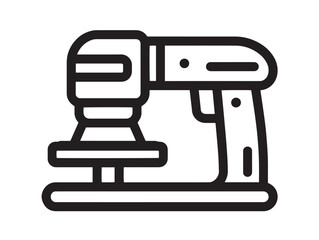 Cordless Angle Grinder Icon in Professional Clean Minimal Vector Illustration