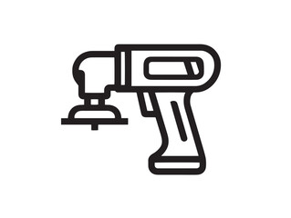 Modern Cordless Angle Grinder Symbol in Elegant Line Illustration