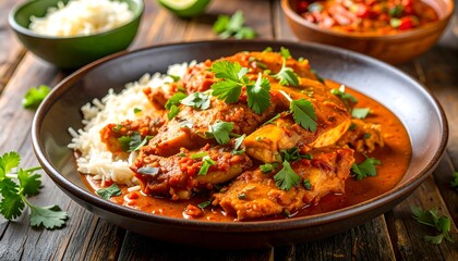 Aromatic curry dish with rice