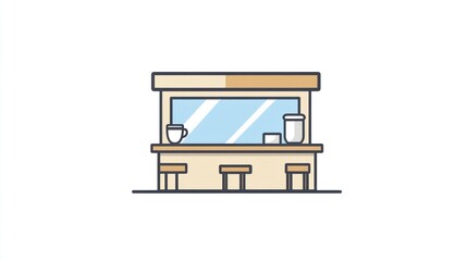 Simple cafe counter illustration