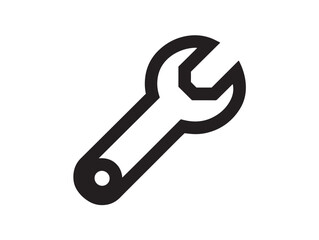 Crescent Wrench Icon in Clean Minimal Vector Line Artwork