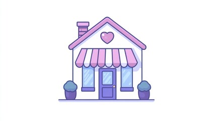 Cute shop building illustration