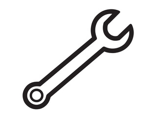 Professional Crescent Wrench Illustration in Clean Minimal Vector Art