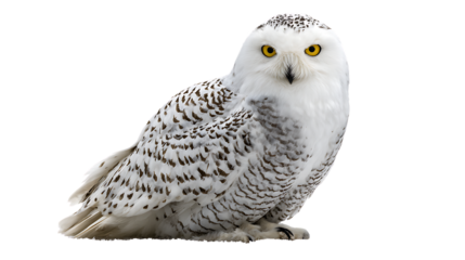 Snowy owl bird isolated on transparent background