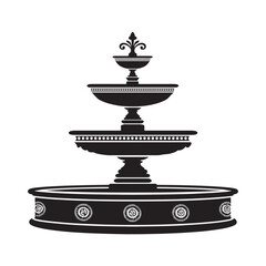 Elegant fountain silhouette.