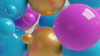 Abstract Colorful 3D Balls Animation Video.