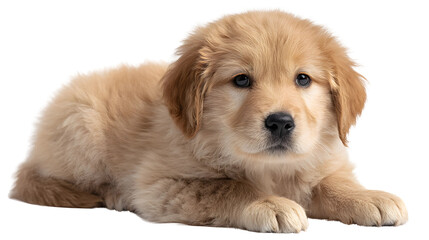 golden retriever puppy isolated on white