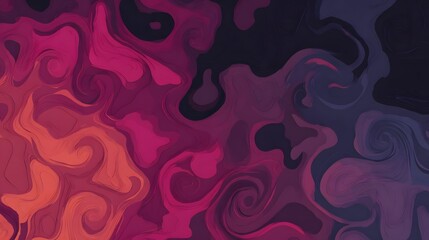 An abstract swirling pattern in shades of purple, pink, and black, resembling fluid art with smooth curves and vibrant colors