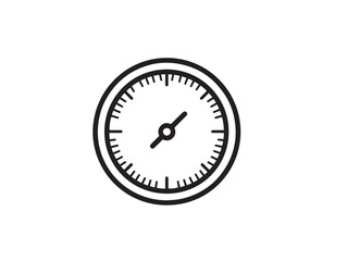 Engineering Dial Indicator Gauge Symbol in Modern Stylish Line Art