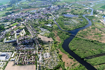 Hansestadt Demmin, Blich vom Osten auf die Peeneschleife 2019
