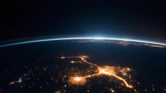 Earth at night with lights. Elements of this image furnished