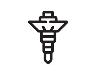 Drill Bit Sharpener Icon in Clean Minimal Vector Line Artwork