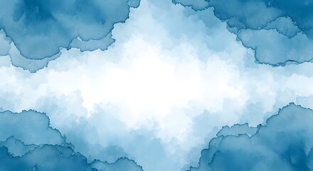 Obraz premium Abstract blue watercolor clouds on a white background