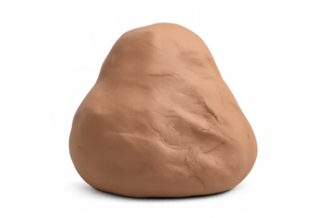 Brown piece of modelling clay isolated on transparent background