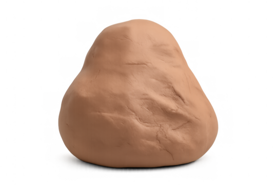 Brown piece of modelling clay isolated on transparent background