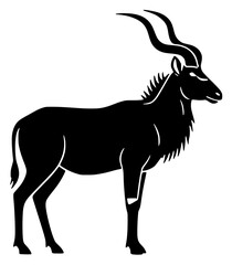 Fototapeta premium Black Silhouette of an Antelope with Horns