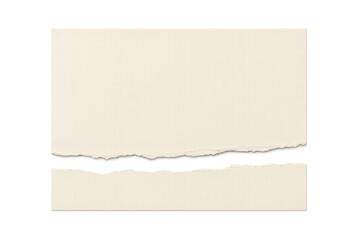 Torn piece of horizontal paper with transparent background creating copy space