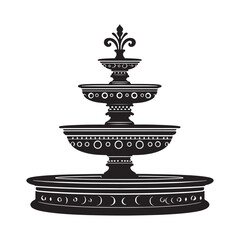 Elegant fountain silhouette.