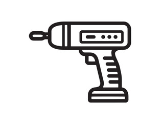 Professional Power Drill Tool Symbol in Modern Stylish Vector Illustration