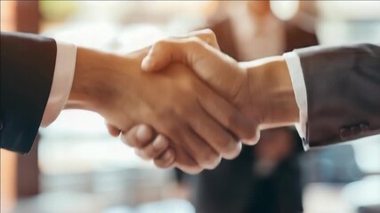 Handshake between two businessmen after completing a deal or negotiation. - Powered by Adobe