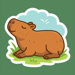 Capybara Cute Summer Illustration Sticker Pack