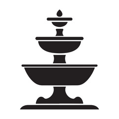 Elegant fountain silhouette.