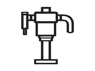 Reliable Drum Pump Icon in Stylish Technical Clean Vector Illustration