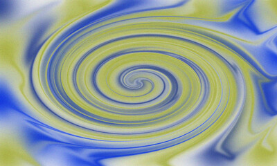 A Swirling Abstract Blue Grainy Background with a Yellow Liquid Mixed