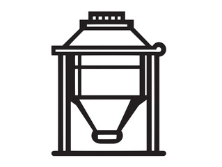 Heavy Duty Dust Collector Equipment Icon in Clean Minimalist Vector Line Art