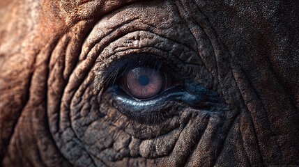 Fototapeta premium a close up of an elephant's eye with another eye superimposed over it, creating a double exposure effect. the background is a blurred image of an elephant's ear, adding to the wildlife theme
