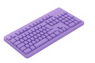 3d illustration of purple keyboard isolated on transparent background