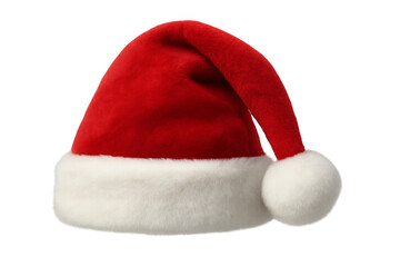 Classic santa claus hat isolated on transparent background