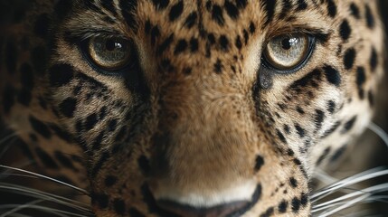 a close up of a leopard's face with captivating detail