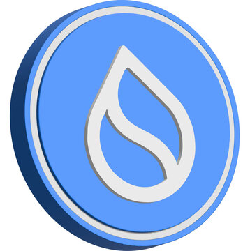 sui cryptocurrency images on abstract background. 3d illustrations.