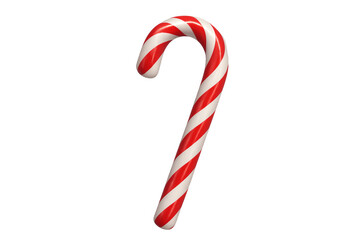 Red and white candy cane rotating on transparent background