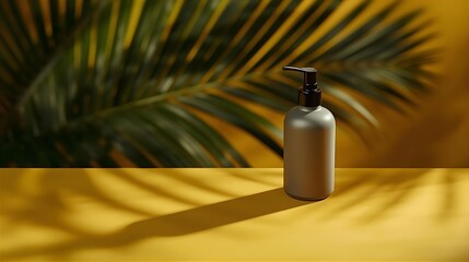 Matte Pump Bottle Standing in Artistic Shadow Composition