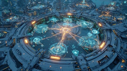Futuristic command centers enhancing workflow navigation in advanced tech environments