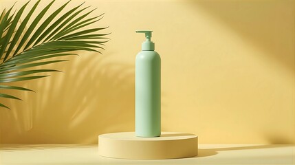 Minimal Skincare Packaging with Palm Leaf Shadow