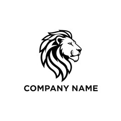 Fototapeta premium Stylized black and white lion head logo design.