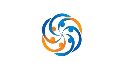 Abstract circular design with overlapping figures