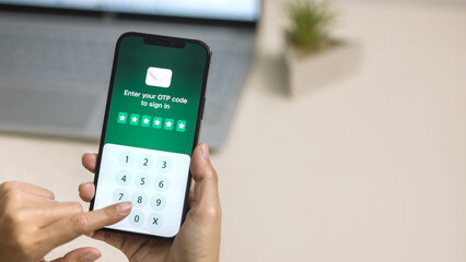 Secure Login with OTP Code Authentication on Smartphone