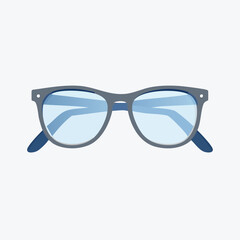 Vector illustration of classic unisex eyeglasses with a modern aesthetic, symbolizing intellectual perspective and optical clarity