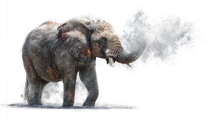 Fototapeta premium a computer generated elephant that appears to be spewing water from its trunk