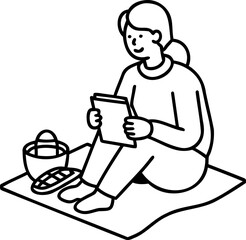 Minimalist Line Art of Person Sketching in Notebook, Continuous Line Drawing Vector Illustration, Creative Work Illustration, Artistic Notebook Scene, Modern Sketching Icon