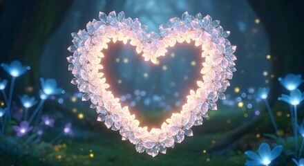 Fototapeta premium An Elegant Wedding Invitation Template with a Gold Floral Heart Frame