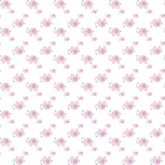 Seamless childish pattern with funny animals faces . Creative  kids texture for fabric, wrapping, textile, wallpaper, apparel. Vector illustration