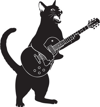 a cat and a guitar