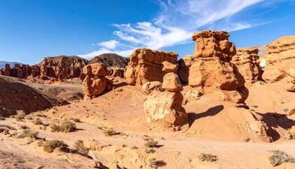 Fototapeta premium Red rock formations in a desert landscape (1)