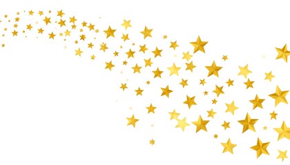 Gold stars scattered on a white background
