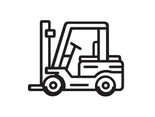 Forklift Machinery Illustration with Sleek Industrial Line Art Concept